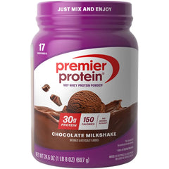 Premier Protein 100% Whey Protein Powder - Chocolate Milkshake - 17 Serve