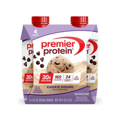 Premier Protein 30g Protein Shake Cookie Dough Non-Caffeinated - 44 fl oz/4pk: Keto Certified, Gluten-Free, Ready to Drink, Milk Protein