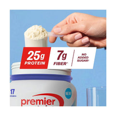 Premier Protein Plus Fiber Powder - Vanilla - Whey Protein - 24.6oz/17 Servings