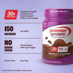 Premier Protein 100% Whey Protein Powder - Chocolate Milkshake - 17 Serve