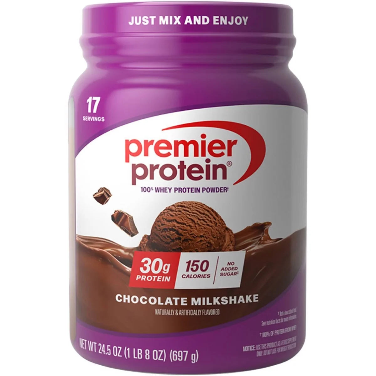 Premier Protein 100% Whey Protein Powder - Chocolate Milkshake - 17 Serve