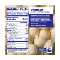 Premier Protein Plus Fiber Powder - Vanilla - Whey Protein - 24.6oz/17 Servings