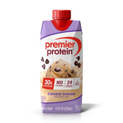 Premier Protein 30g Protein Shake Cookie Dough Non-Caffeinated - 44 fl oz/4pk: Keto Certified, Gluten-Free, Ready to Drink, Milk Protein