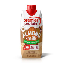 Premier Protein Almond Milk Non-Dairy Coffee Caffeinated Protein Shake - 11 fl oz/4pk: Keto Certified, Gluten-Free